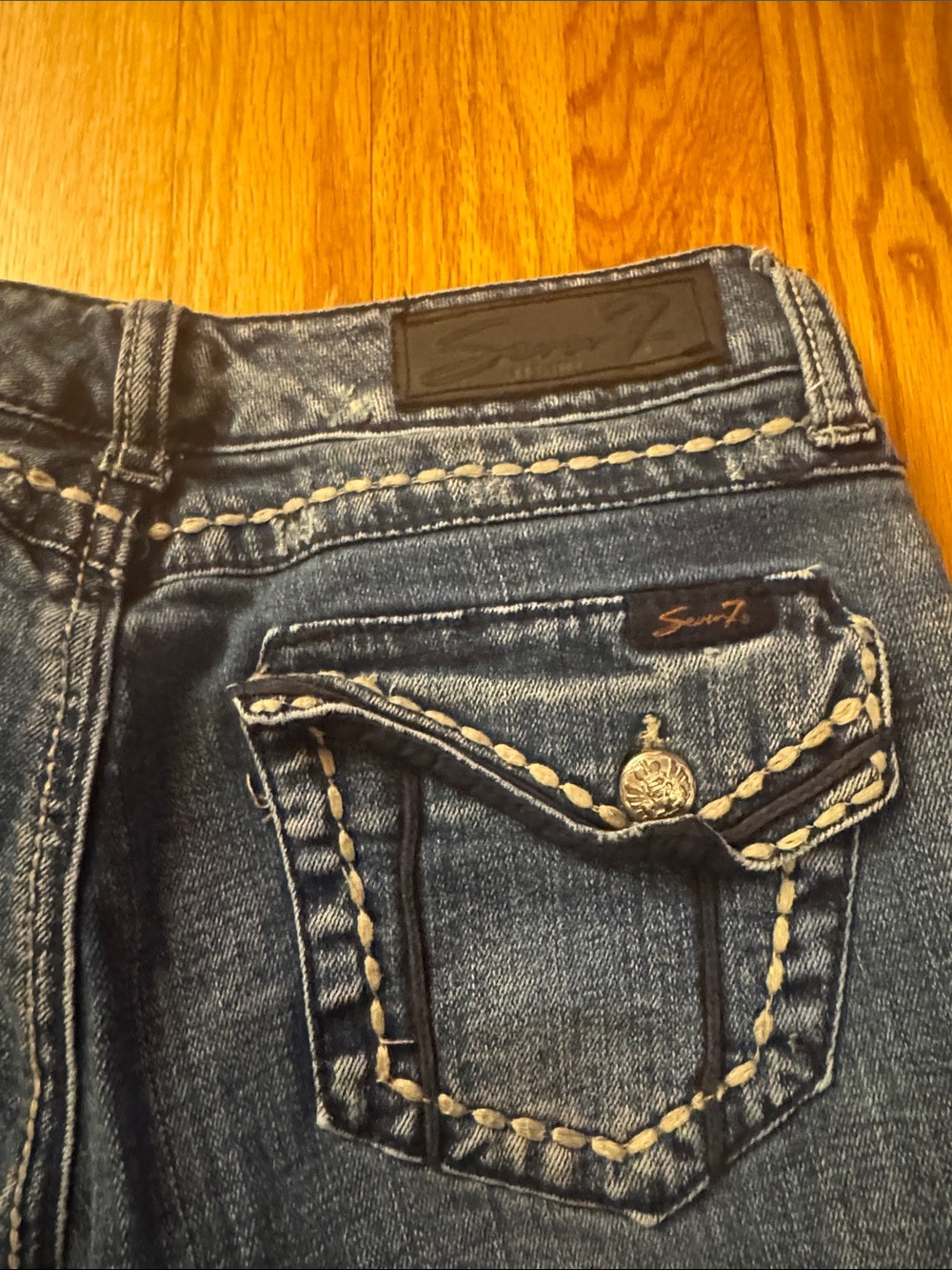 Seven7 Women's Dark Blue Bootcut Jeans - Picture 3 of 7
